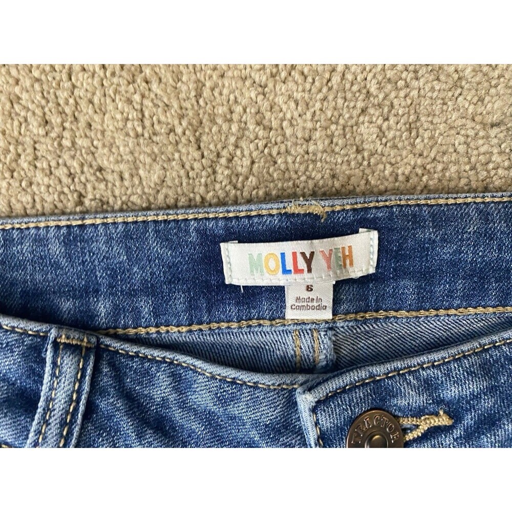 Molly Yeh Double Knee Patch Farmcore Jeans Women’s Size 6 - Picture 5 of 13
